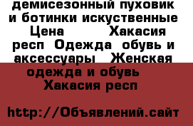 демисезонный пуховик и ботинки искуственные › Цена ­ 700 - Хакасия респ. Одежда, обувь и аксессуары » Женская одежда и обувь   . Хакасия респ.